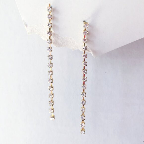 Retro Rhinestone Strand Earrings - Picture 1 of 8